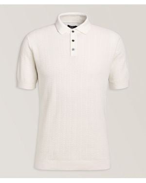 Benson Pointelle Textured Cotton Knit Polo - Natural