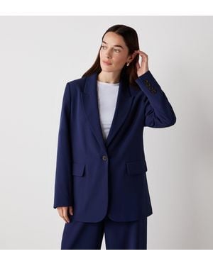 Finery London Myla Longline Blazer - Blue