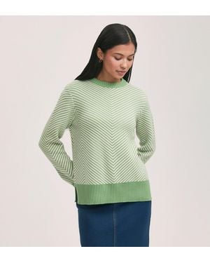 Finery London Stella Cotton Crew Neck Jumper - Green