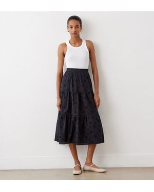 Finery London Riley Broderie Anglaise Cotton Skirt - Blue