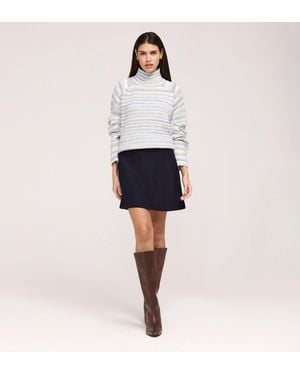 Finery London Kade A-Line Gaberdine Twill Mini Skirt - Blue