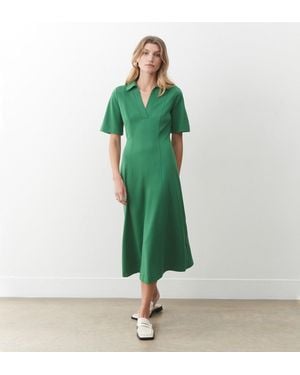 Finery UK Xanthe Ponte Jersey Midi Dress - Green