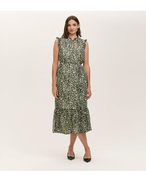 Finery London Rosalind Chiffon Sleeveless Midi Dress - Green