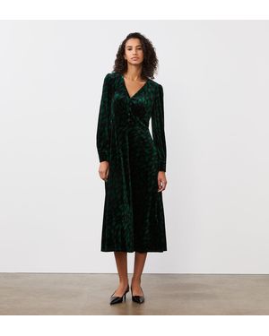 Finery London Layla Velvet Midi Dress - Black