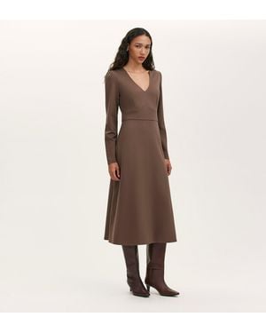 Finery London Seraphina Ponte Jersey Long Sleeve Midi Dress - Natural