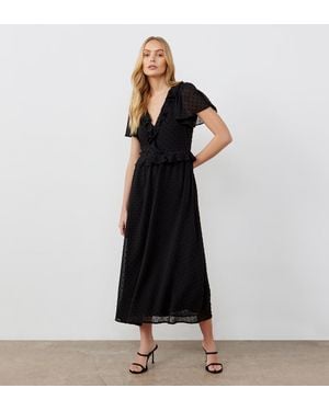Finery London Dahlia Chiffon Midi Dress - Black