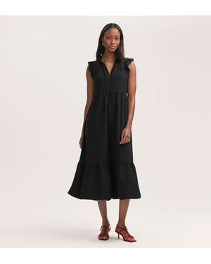 Finery London Scout Crepe Midi Dress - Black