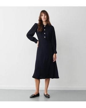 Finery London Rosa Crepe Midi Dress - Black