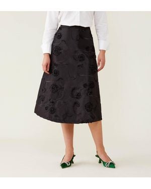 Finery London Naia Taffeta Skirt - Black