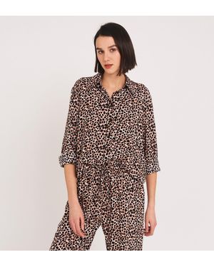 Finery London Fleur Collared Shirt - Brown