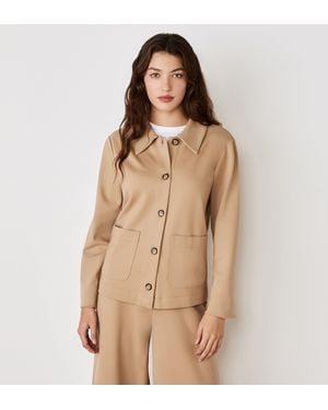 Finery London Enola Ponte Jersey Jacket - Natural