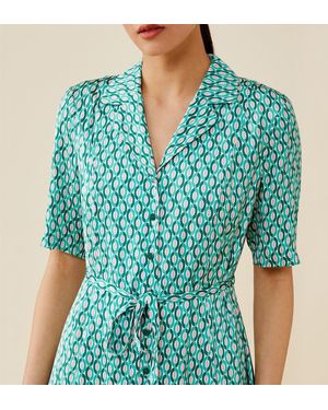 Finery London Danette Midi Satin Dress - Blue