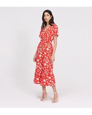 Finery London Deena Wrap Tiered Midi Dress