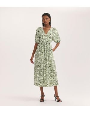 Finery London Katie Midi Smock Dress - Green
