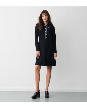 Finery London Elin Ponte Jersey Knee Length Dress - Black