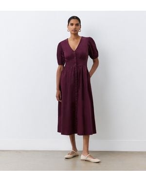 Finery London Arlow Corduroy Midi Dress - Red