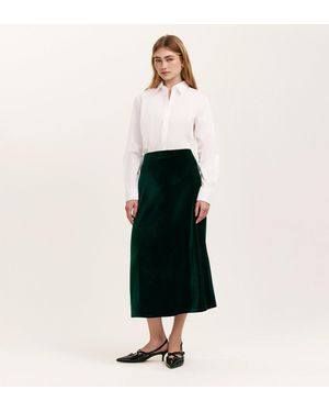 Finery London Bailey Jersey Velvet Skirt - White