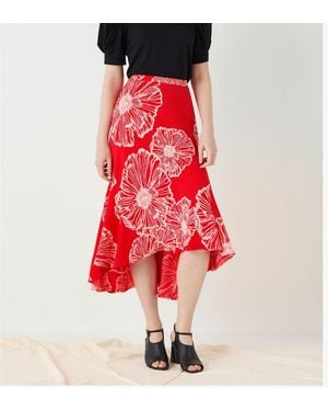 Finery London Mardale Printed Skirt - Red