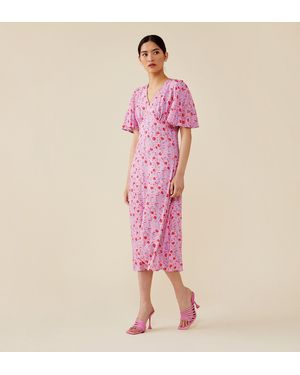 Finery London Cecile Midi Dress - Pink
