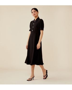 Finery London Jaela Midi Shirt Dress - Black