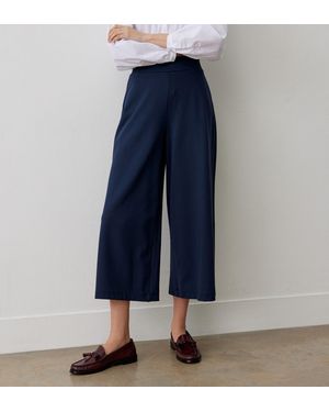 Finery UK Miribel Cropped Ponte Jersey Trousers - Blue
