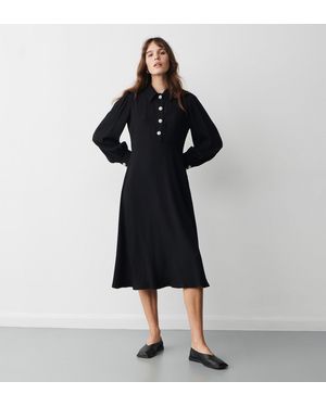 Finery London Rosa Crepe Midi Dress - Black