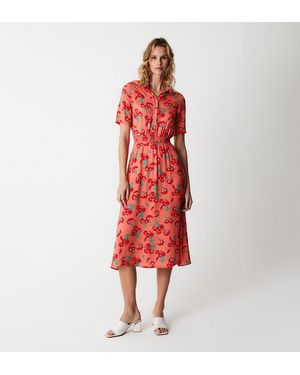 Finery London Adela Midi Shirt Dress - Red