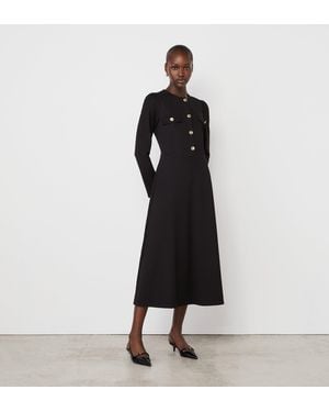 Finery London Gilly Ponte Jersey Midi Dress - Black