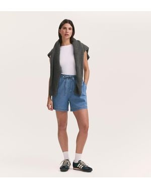 Finery UK Britney Denim Shorts - Blue