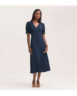 Finery London Alia Crepe Midi Dress - Blue