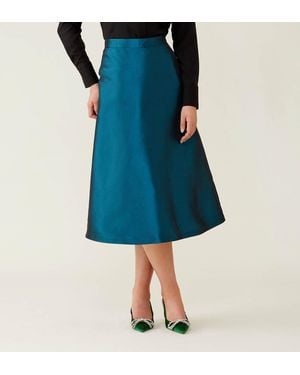 Finery London Naia Taffeta Skirt - Blue