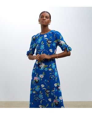 Finery London Caley Poppy Print Midi Dress - Blue