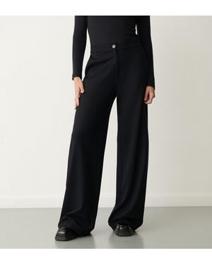 Finery London Frankie Ponte Jersey Wide Leg Trousers - Black