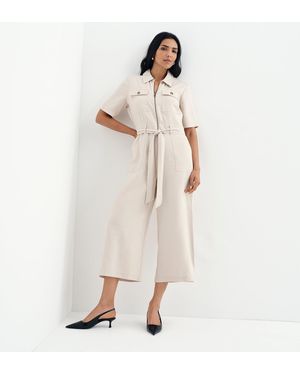 Finery London Marie Cupro Jumpsuit - Natural