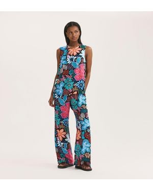 Finery London Eden Wide Leg Trousers - Blue