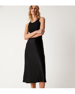 Finery London Evelyn Satin Midi Skirt - Black