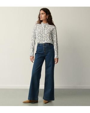 Finery London Tally Wide Leg Jeans - Blue