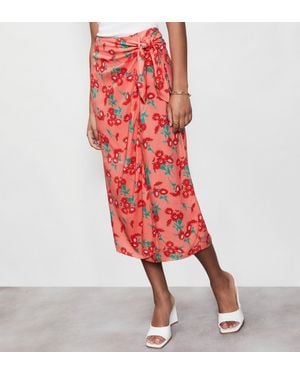 Finery London Florence Midi Skirt - Red