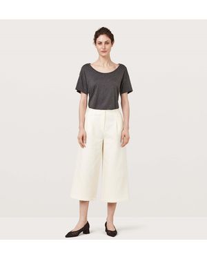 Finery UK Pascal Ivory Cotton Linen Culottes - Natural