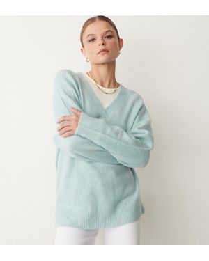 Finery London Maddie V Neck Jumper - Blue