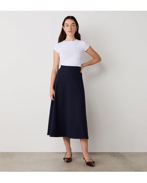Finery London Ruth Ponte Jersey Midi Skirt - Blue