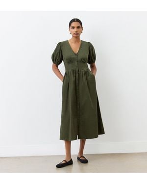 Finery London Arlow Corduroy Midi Dress - Green