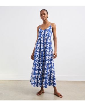 Finery London Zoey Linen Midi Dress - Blue