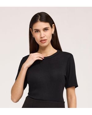 Finery London Cherry Short Sleeve Jersey T-Shirt - Black
