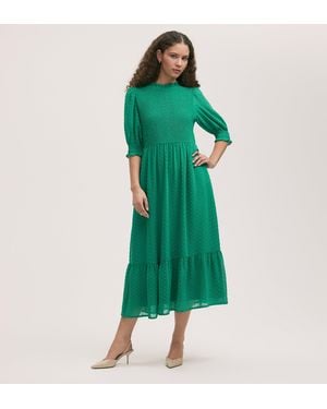 Finery London Amelia Chiffon Dress - Green