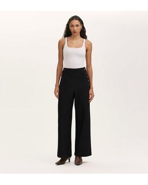 Finery London Nellie Canvas Wide Leg Trousers - Black