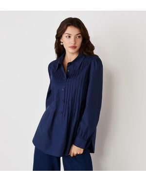 Finery London Mimi Cotton Rich Shirt - Blue