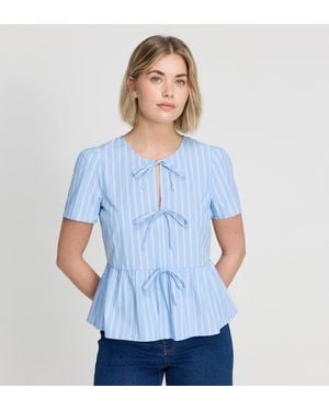 Finery London Bridie Cotton Top - Blue