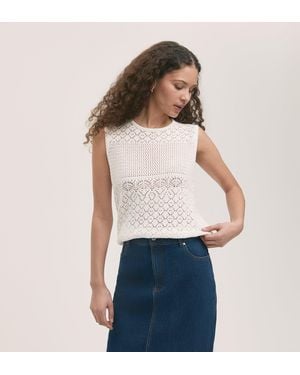 Finery London Porsha Crochet Vest - Blue