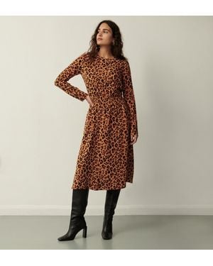 Finery London Theo Leopard Print Dress - Brown